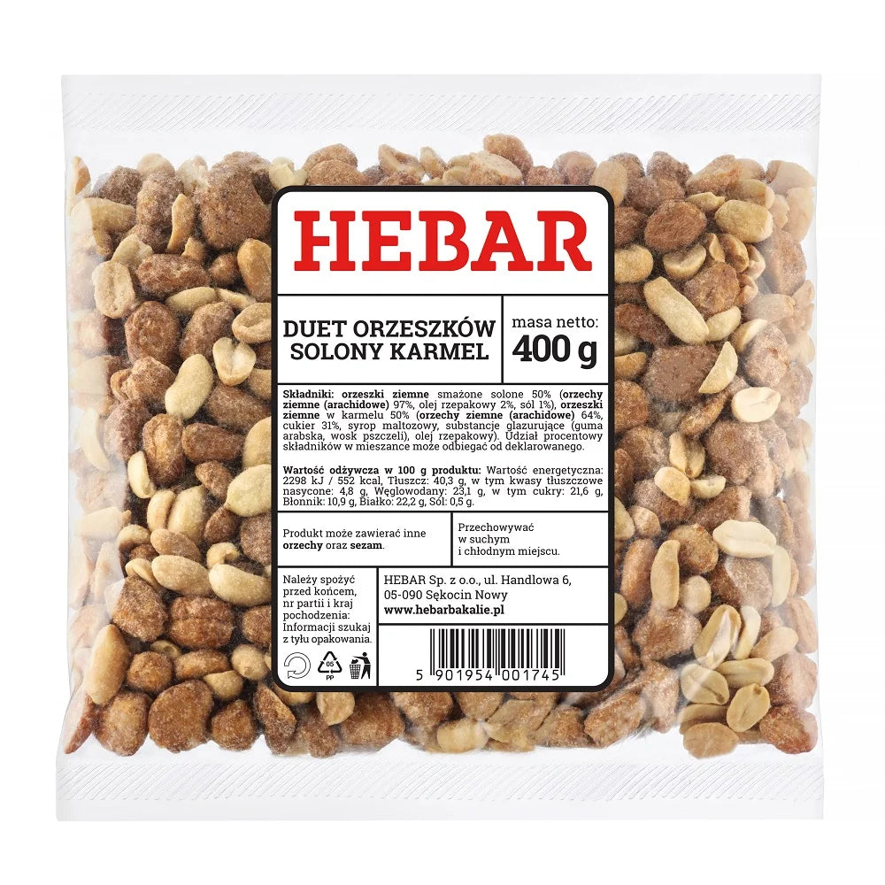 Duet Orzeszków solony karmel 400g Hebar