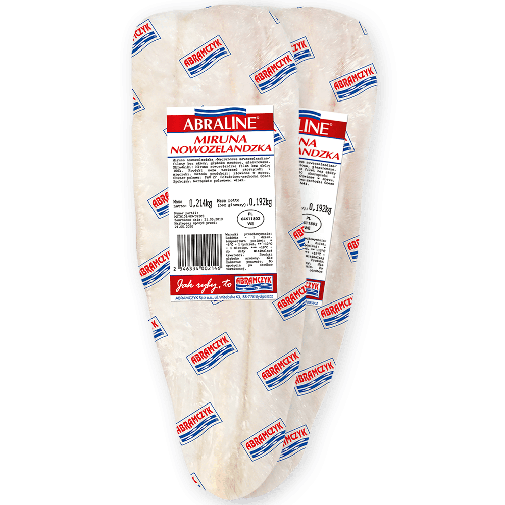 Filet z miruny bez skóry mrożony- 10% glazury kg Abramczyk