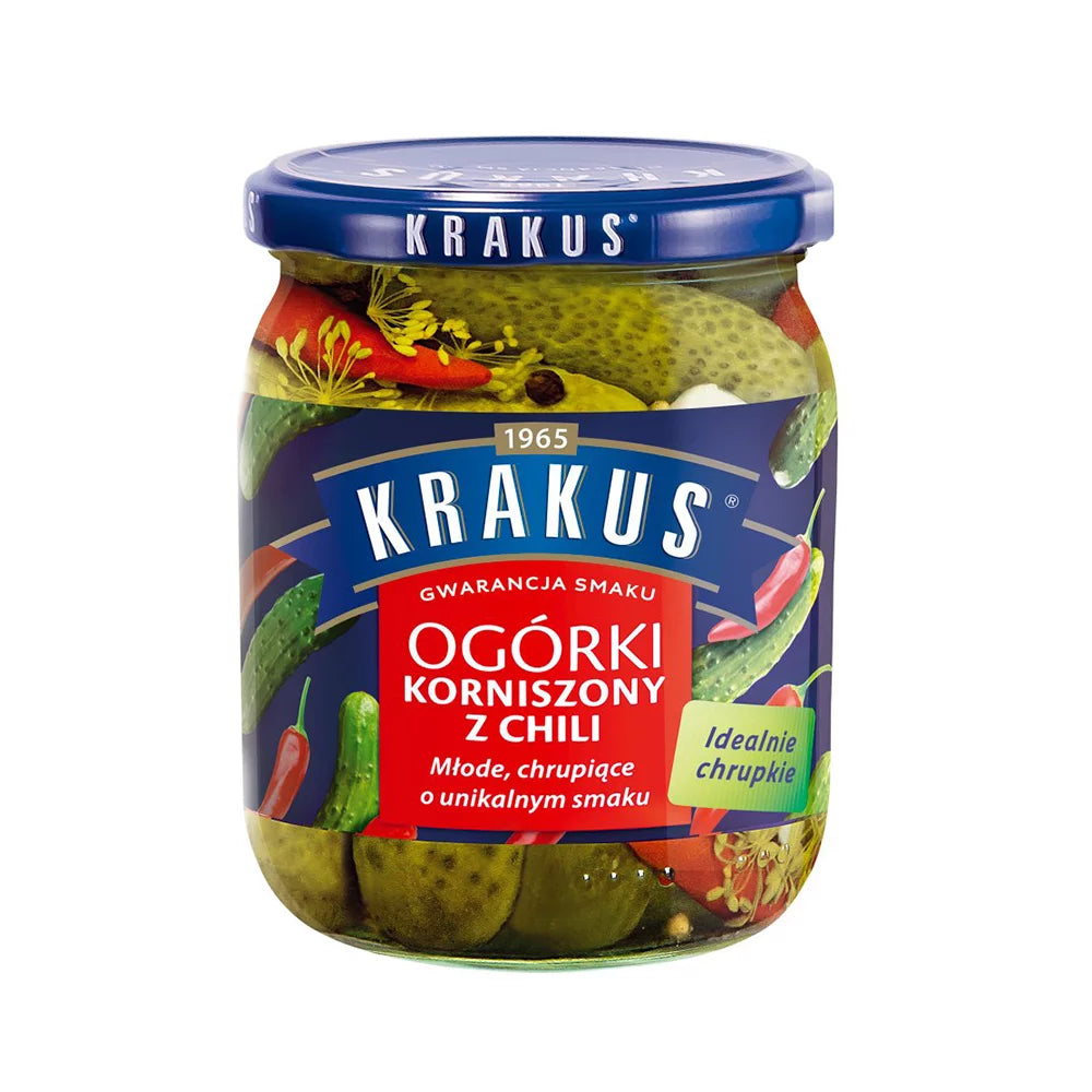 Ogórki korniszony z chili Krakus 500g Agros Nova