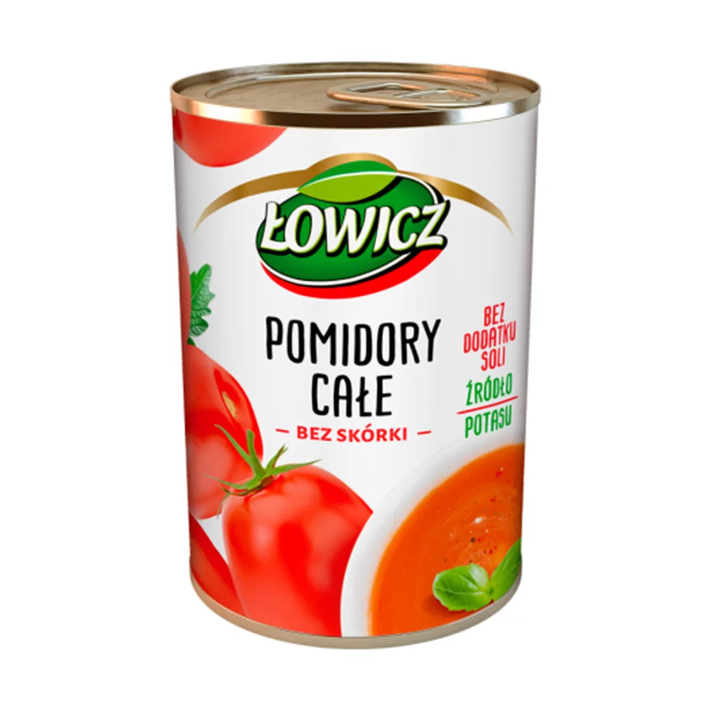 Pomidory całe bez skóry Łowicz 400g Agros Nova