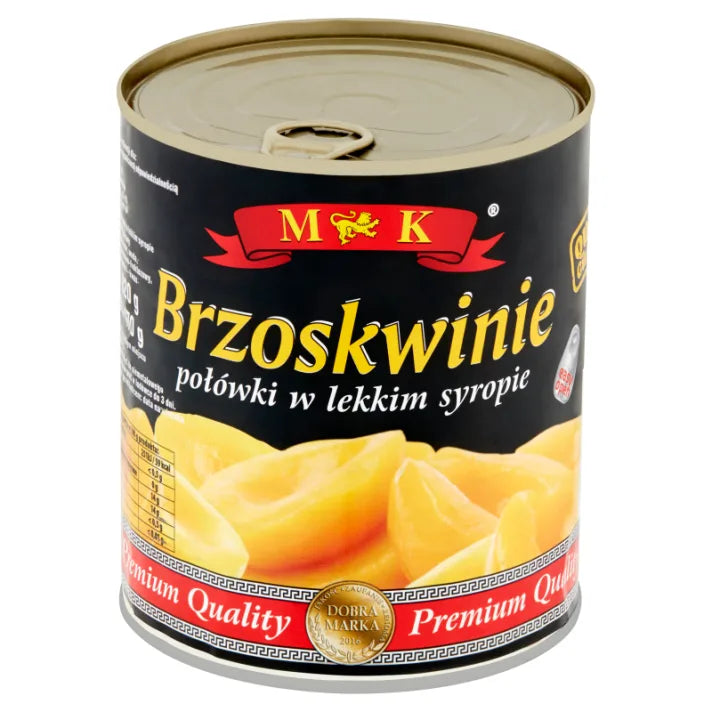 Brzoskwinie połówki w lekkim syropie 820g MK