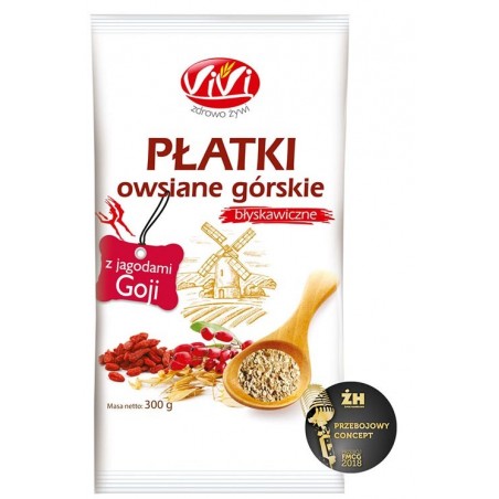 Płatki owsiane górskie z jagodami goji 300g Vivi