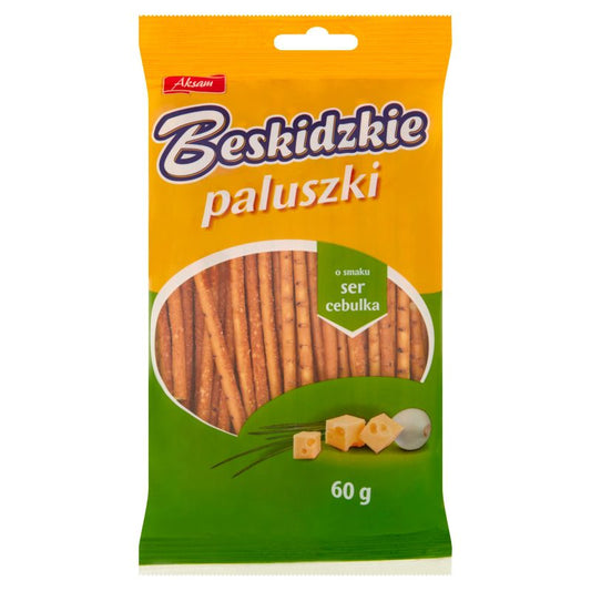 Paluszki Beskidzkie o smaku serowo-cebulowym 60g Aksam