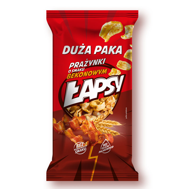 Prażynki Łapsy o smaku bekonowym 110g
