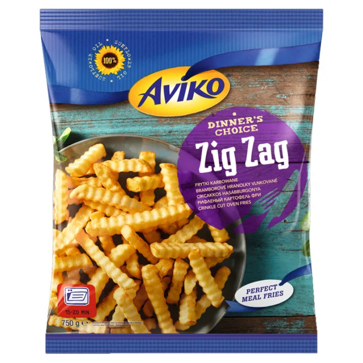 Frytki karbowane mrożone Zig Zag 750g Aviko