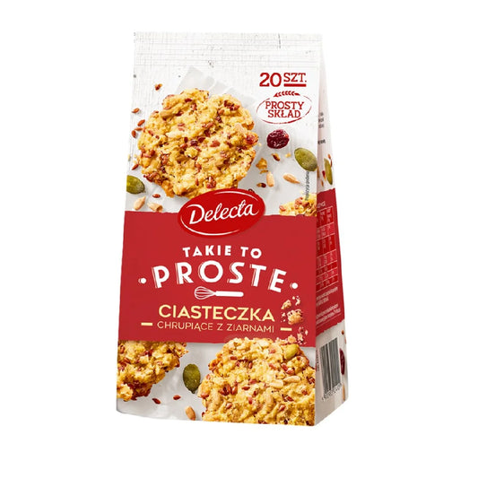 Ciasteczka chrupiące z ziarnami Delecta 340g Bakalland