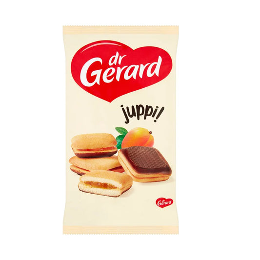 Biszkopty Juppi z nadzieniem o smaku morelowym i polewą kakaową 205g Dr Gerard