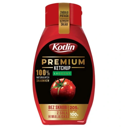 Ketchup Łagodny Premium z solą himalajską 450g Kotlin
