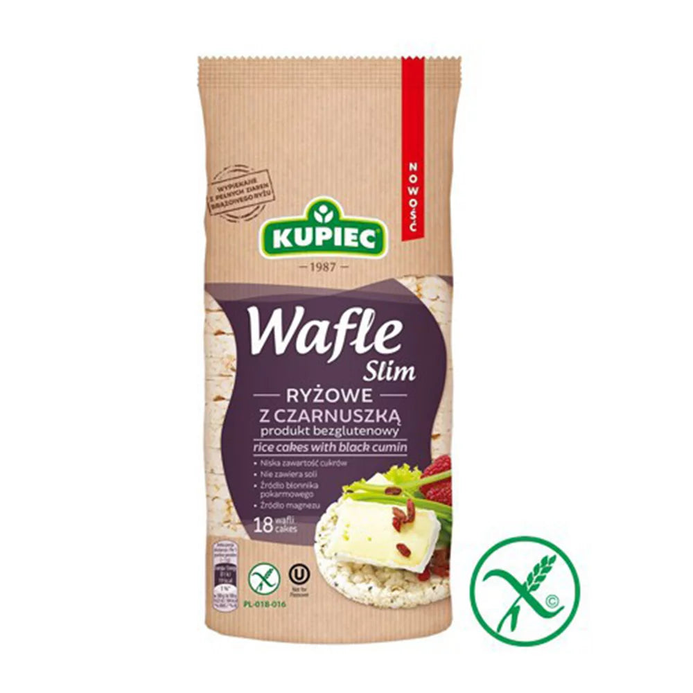 Wafle ryżowe slim z czarnuszką 90g Kupiec