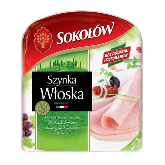 Szynka włoska plastry 140g Sokołów