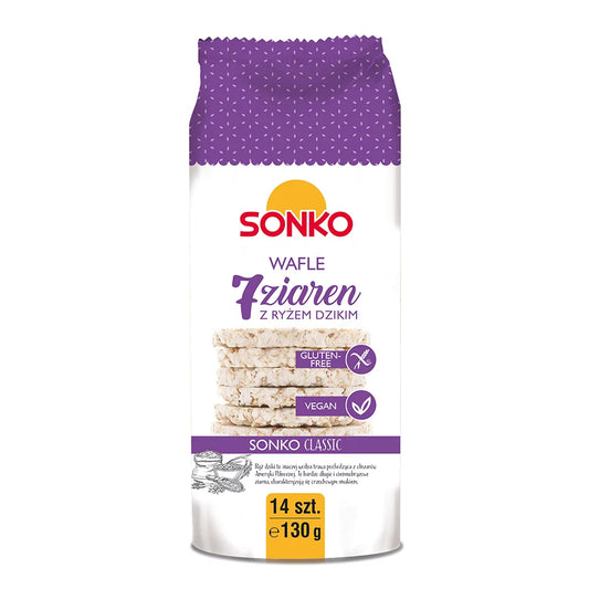 Wafle 7 ziaren z dzikim ryżem 130g Sonko
