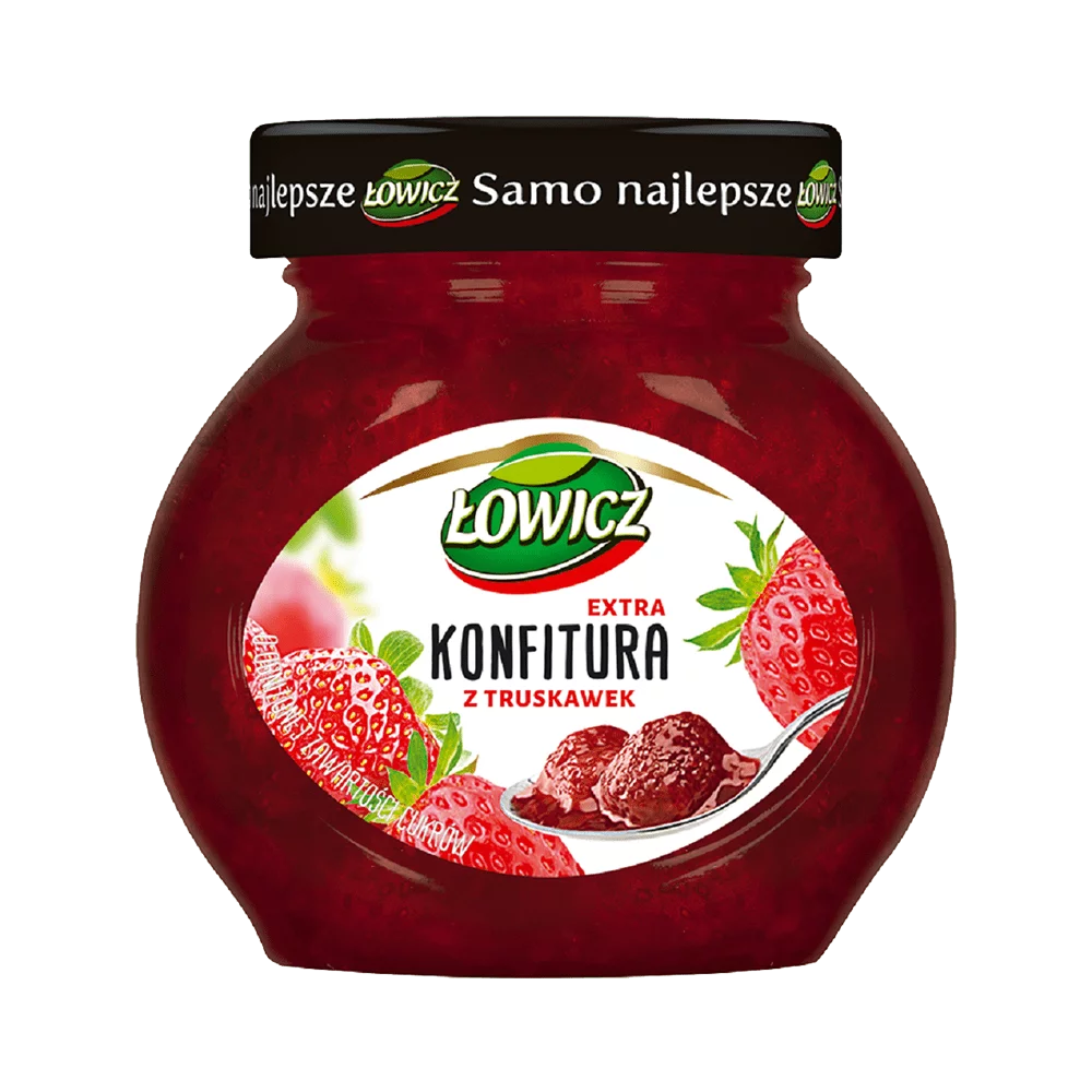 Konfitura niskosłodzona truskawkowa łowicz 240g Agros Nova