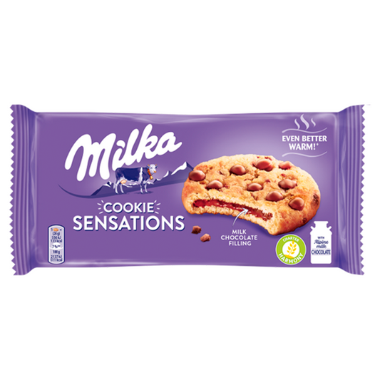 Ciastka Milka Sensations  z kawałkami czekolady mlecznej z mleka alpejskiego 156g