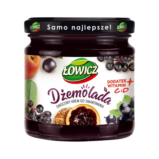 Dżemolada czarna-owocowy krem do smarowania czarna porzeczka-aronia 200g Łowicz