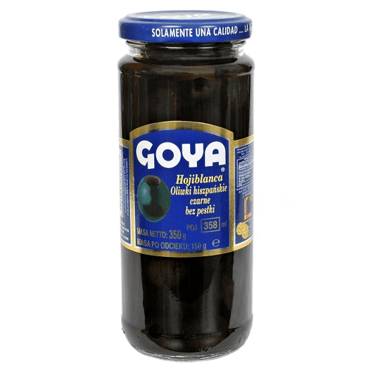 Oliwki Hiszpańskie Czarne Bez Pestek 350g Goya