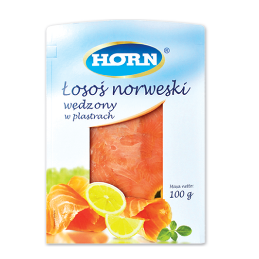Łosoś wędzony atlantycki plastry 100g HORN