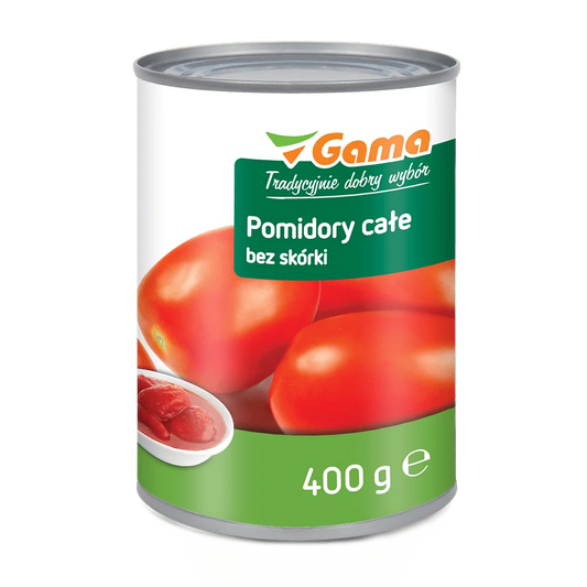 Pomidory całe bez skóry 400g Marka Własna Gama