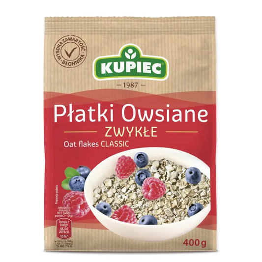 Płatki owsiane zwykłe 400g Kupiec