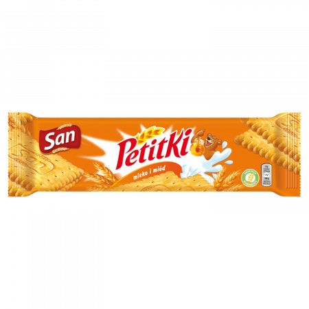 Herbatniki Petitki mleko i miód 144g San