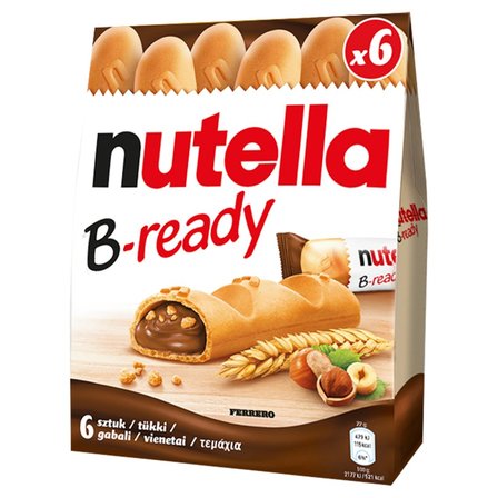 Wafelki B-Ready z kremem orzechowym (6x22g) Nutella