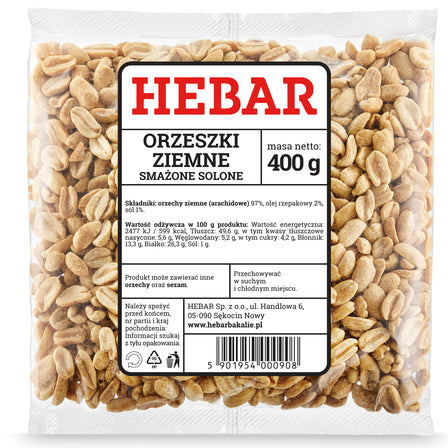 Orzeszki ziemne solone 400g Hebar